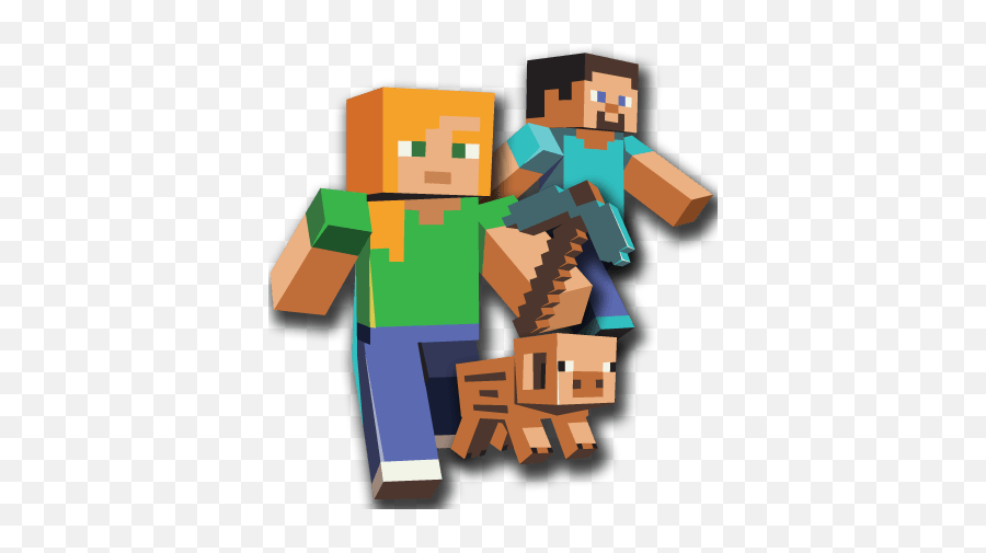 Three Characters Minecraft Transparent Png - Stickpng Minecraft Png,Minecraft Block Png