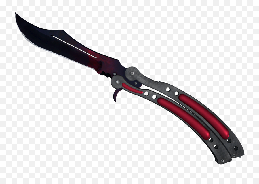 Go Knife Skins - Butterfly Crimson Web Ft Png,Csgo Knife Png