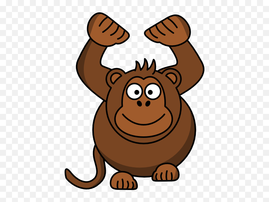 Monkey Hands Up Step 2 - Cartoon Monkey Clipart Png,Hands Up Png