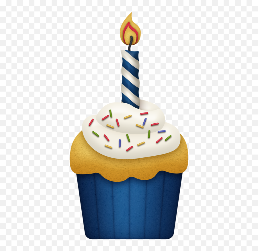 Happy Birthday Cards - Cupcake Clipart With Candle Png,Birthday Cupcake Png