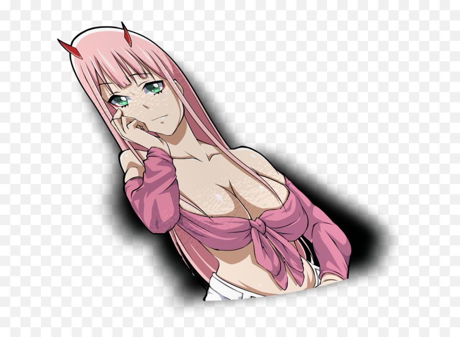 Sundate Zero Two Peeker Sticker - Anime Peeker Png,Zero Two Png