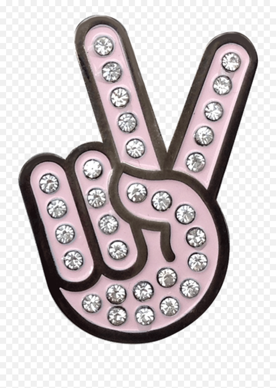 Readygolf Hand Gesture - Peace Sign Ball Marker U0026 Hat Clip With Crystals Readygolf Png,Peace Hand Sign Png