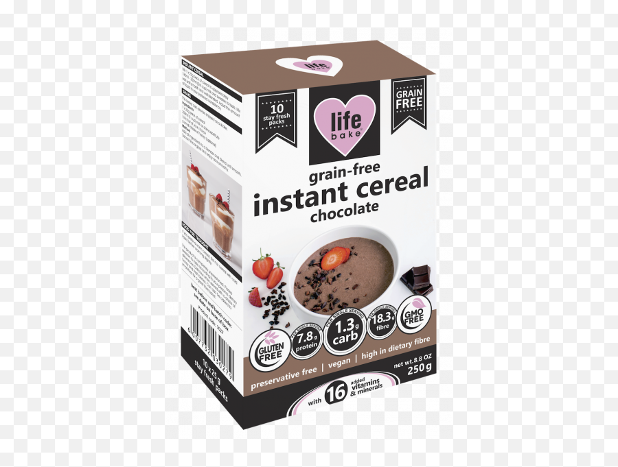 Grain Free Instant Chocolate Cereal 250g Online Shopping - Life Bake Crackers Original Vegan Png,Cereal Png