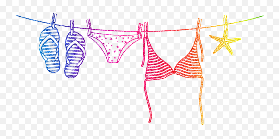Clothes Line Bikini Summer Flip - Swimsuit Png,Bikini Png