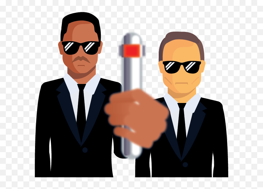 Black Memory Erase - Men In Black Cartoon Png,Men In Black Logo