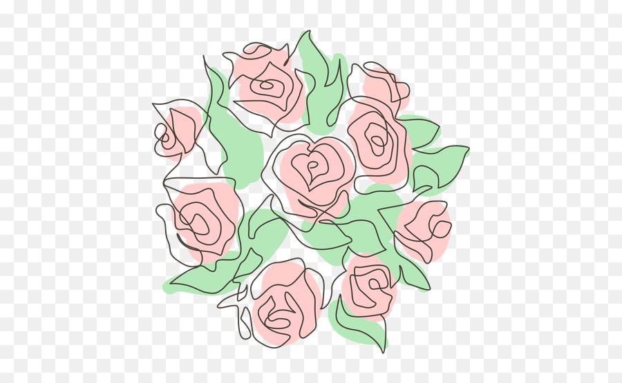 Abundant Rose Bouquet Stroke - Transparent Png U0026 Svg Vector File Floral,Rose Drawing Png