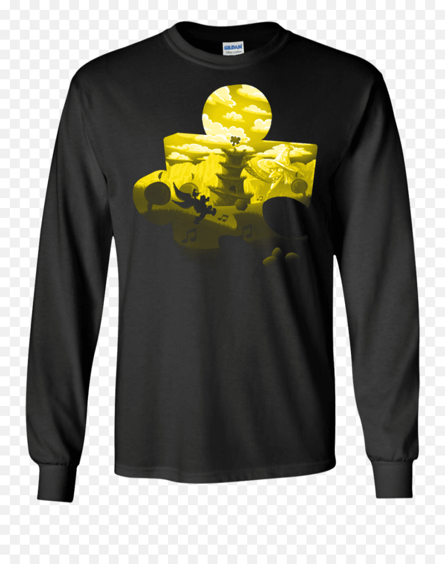 Banjo Kazooie Silhouette Menu0027s Long Sleeve T - Shirt Gucci Bear T Shirt Mens Png,Banjo Kazooie Png