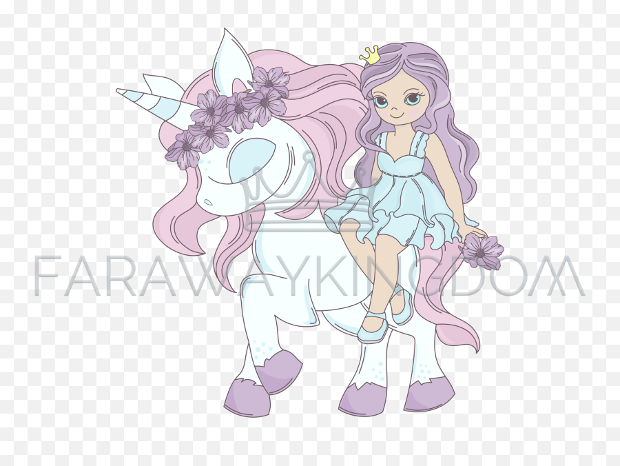 Unicorn Friend Princess Party Cartoon Vector Illustration Set - Mars Closer To The Edge Png,Unicorn Vector Png