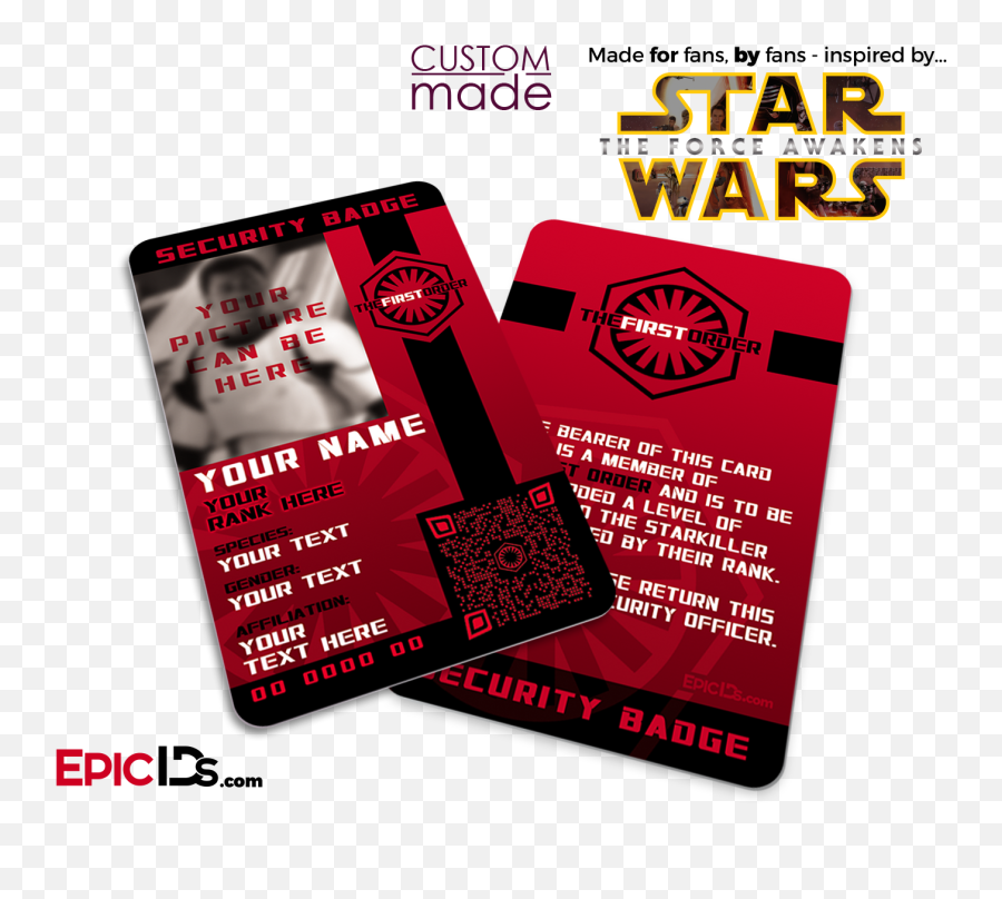 Star Wars Tfa Inspired - The First Order Security Badge Photo Personalized Png,Security Badge Png