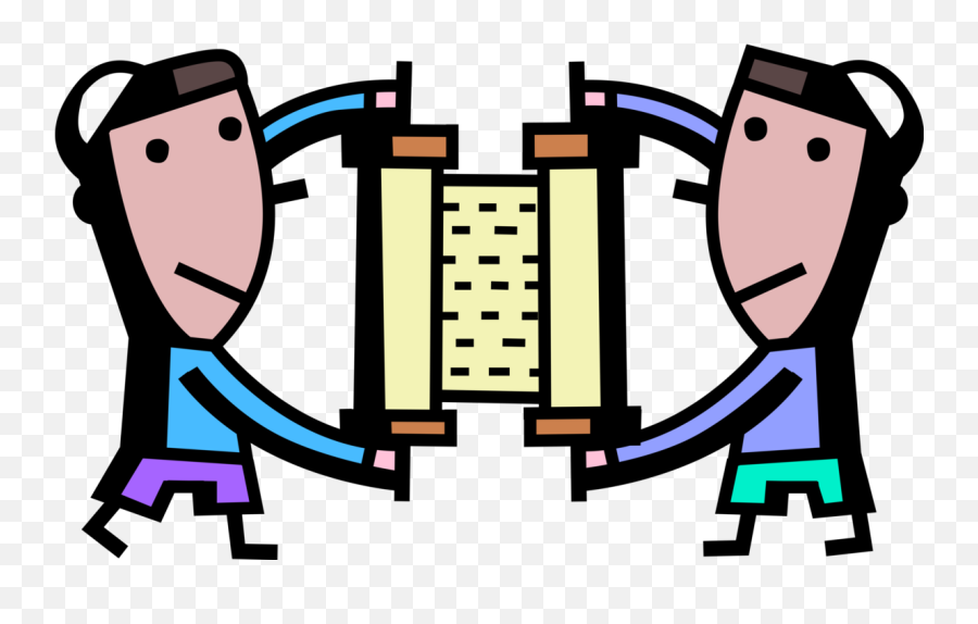 Vector Illustration Of Jewish Rabbis Hold Torah Scroll - Torah Cool Png,Torah Png