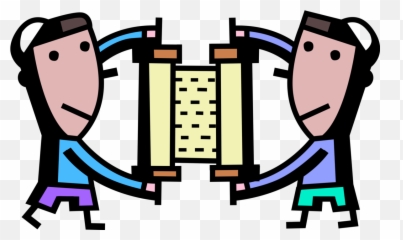 Vector Illustration Of Jewish Rabbis Hold Torah Scroll - Torah Cool Png,Torah Png