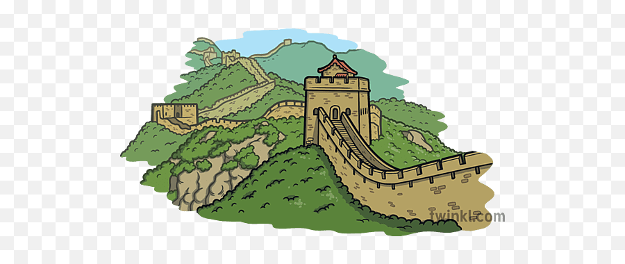 Great Wall Of China Landscape Map Icon Landmark Usa - Steep Slope Png,Map Of Usa Icon