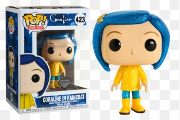 Funko Pop Coraline - Coraline In Raincoat Diamond Glitter 423 Funko Pop Coraline Diamond Png,Cartoon Diamond Png