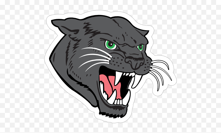 Black Panther Head Mascot Sticker - Panther Head Png,Black Panther Head Png