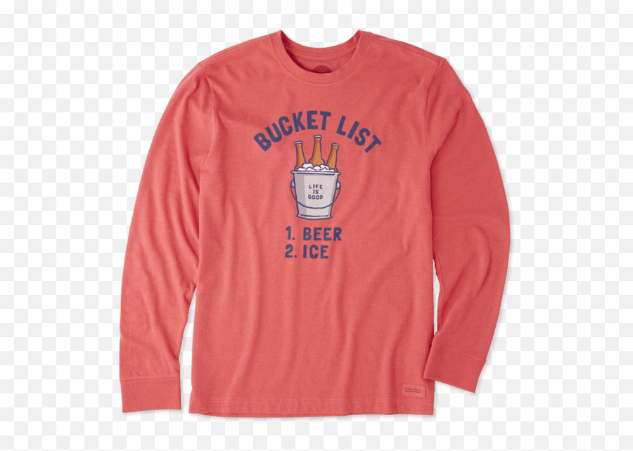 Menu0027s Bucket List Beer Long Sleeve Crusher Tee - Life Is Good Beer Png,Beer Bucket Png