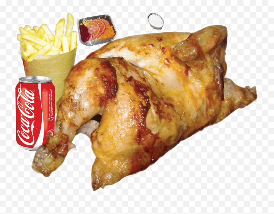 Download Hd Roast Chicken With Salad Chips Soft Drink And Png