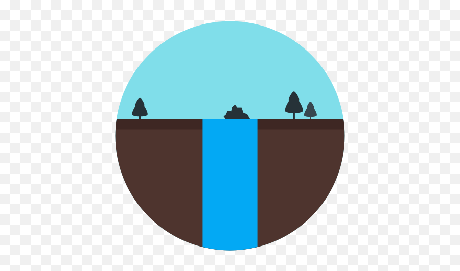Land Nature Rock Tree Water Icon - Land Icon Circle Png,Water Icon Png