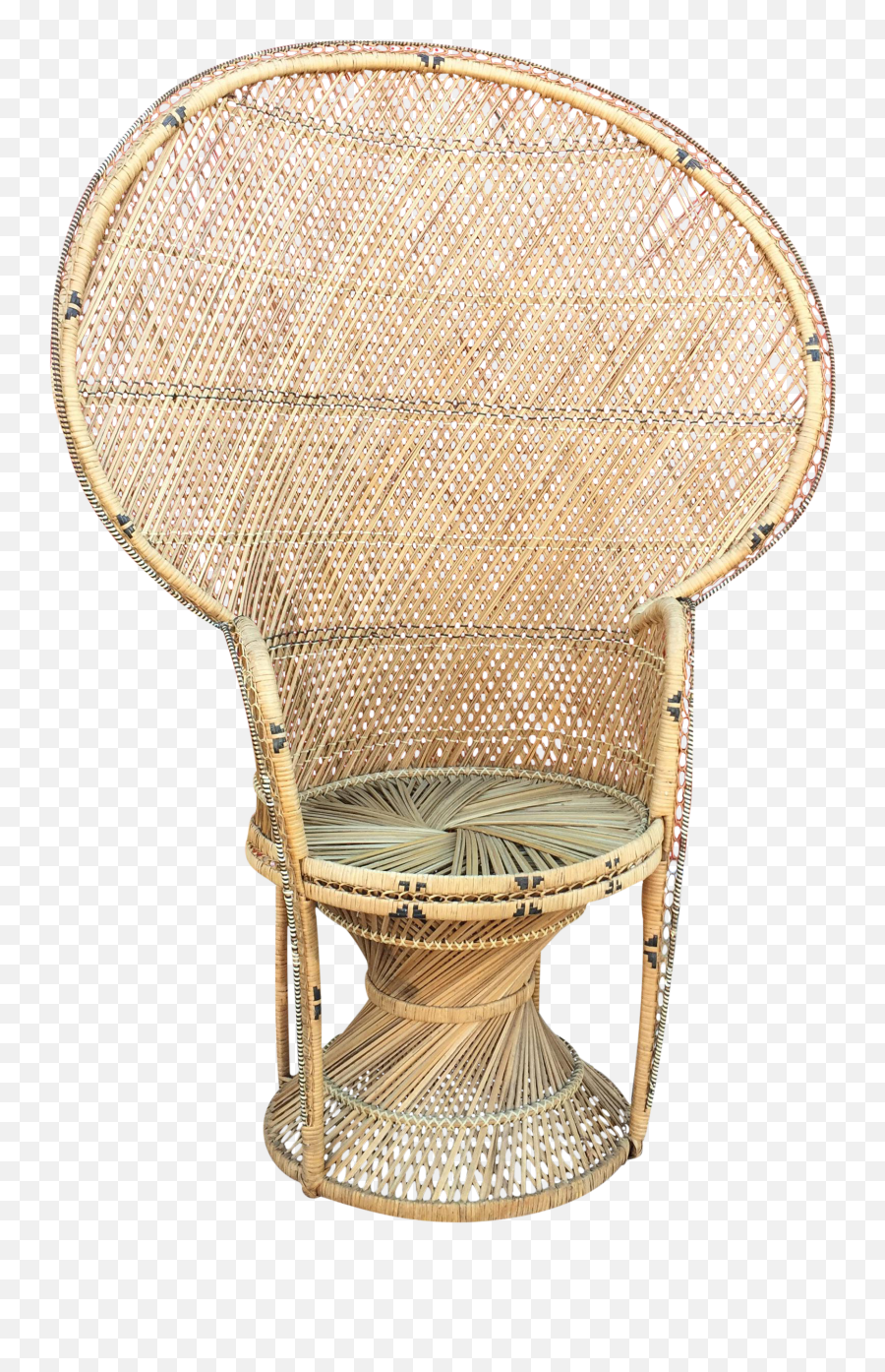 Vintage Peacock Fanback Wicker Throne Chair - Chair Png,Throne Chair Png