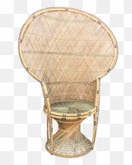 Vintage Peacock Fanback Wicker Throne Chair - Chair Png,Throne Chair Png
