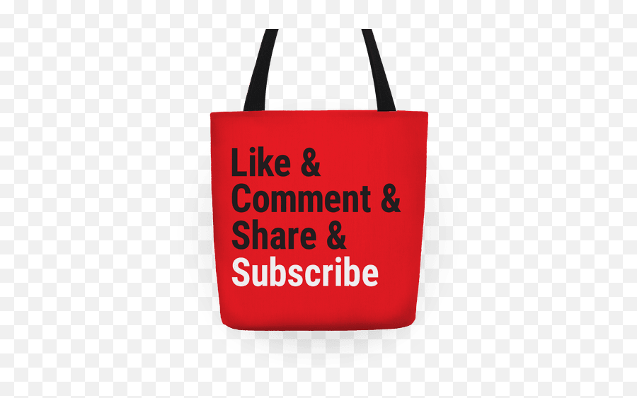 Like Comment Share Subscribe Tote Bag - Like Share And Subscribe Png,Like And Share Png