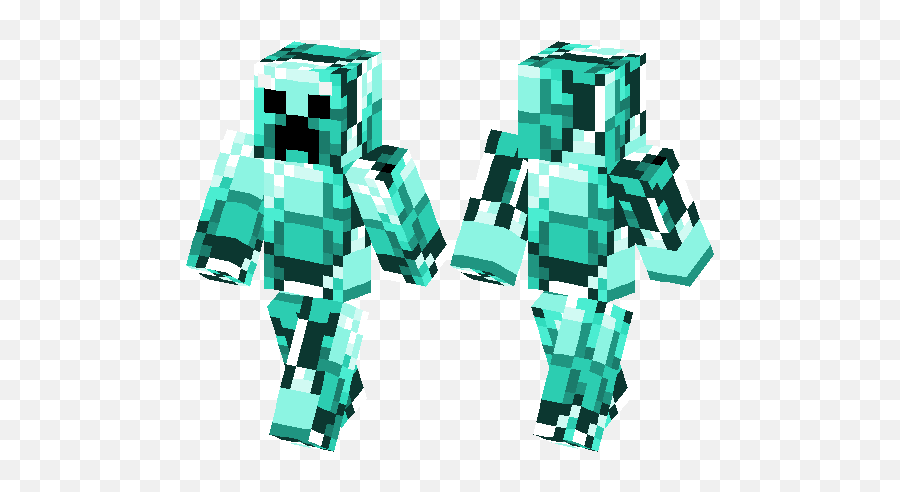 Diamond Creeper Minecraft Skin Hub - Diamond Creeper Minecraft Skin Png,Minecraft Diamonds Png
