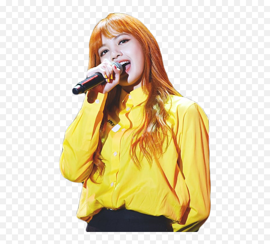 52 Images About Kpop Pngs - Lisa Wearing Yellow,Singing Png