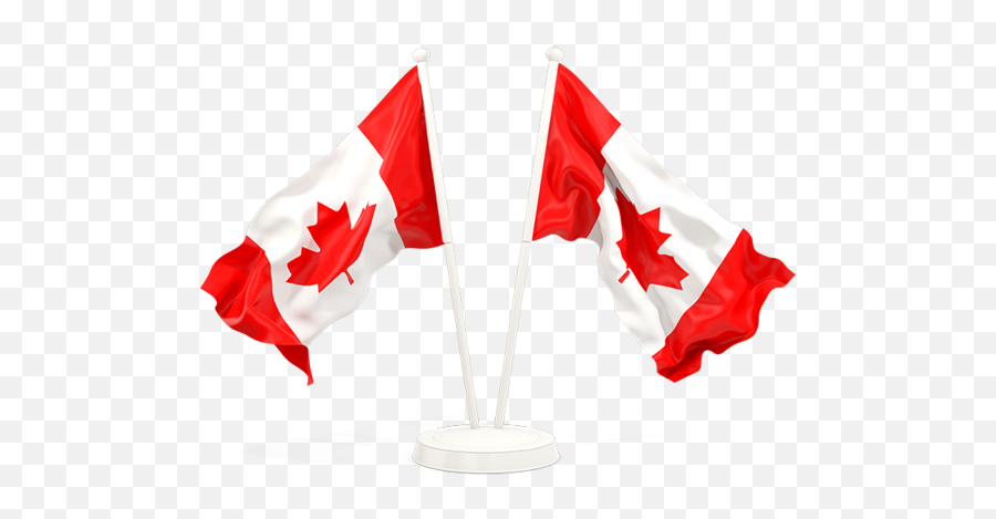 Two Waving Flags - Waving Canadian Flag Png,Canada Flag Transparent