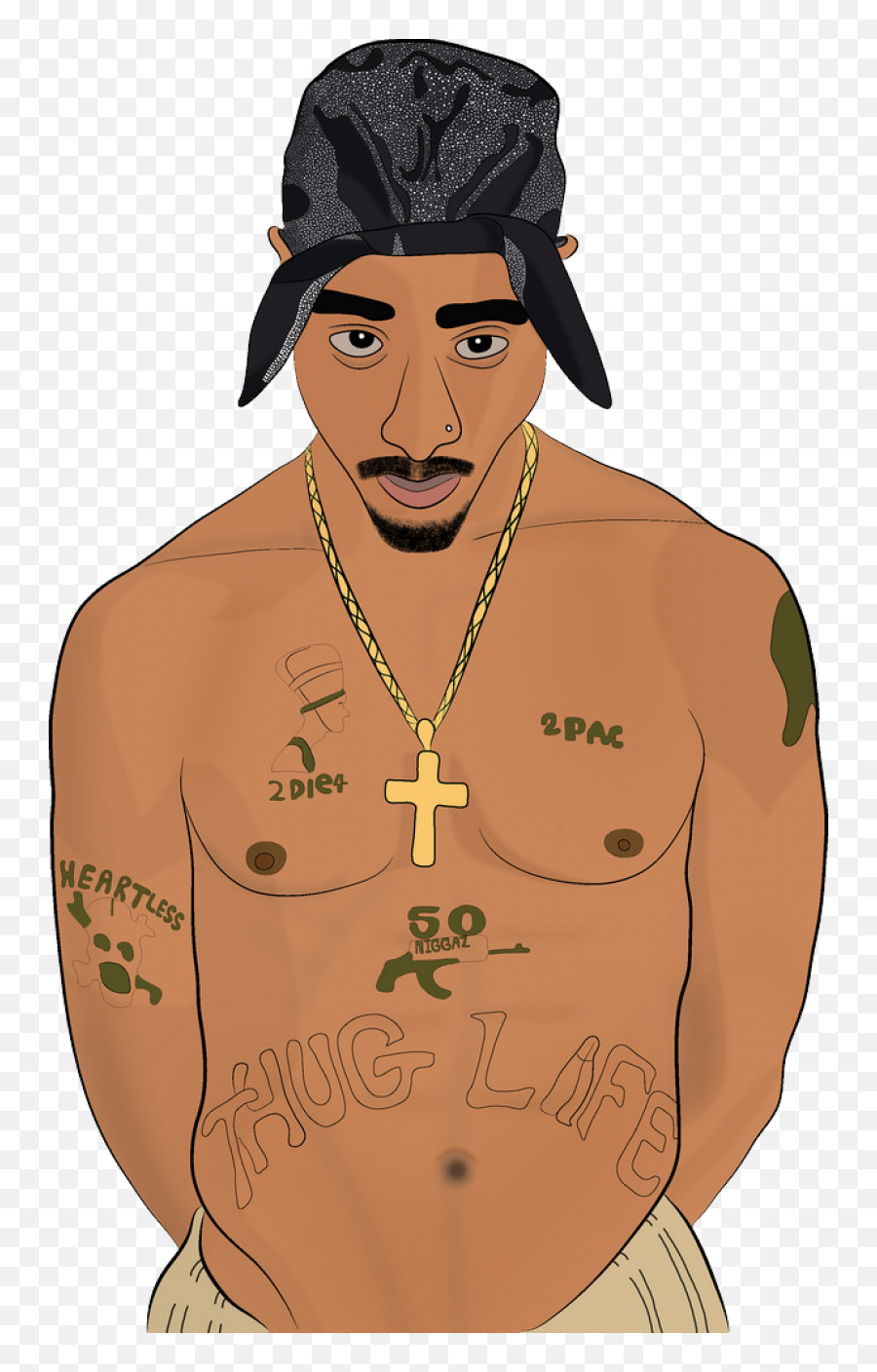 Download 2pac Png Image For Free - Tupac Cartoon Drawing Easy,2pac Png