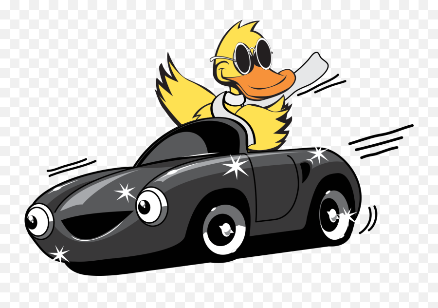 Download Quick Quack Car Wash Graphic Free - Duck Cartoon Duck In A Car Png,Car Graphic Png
