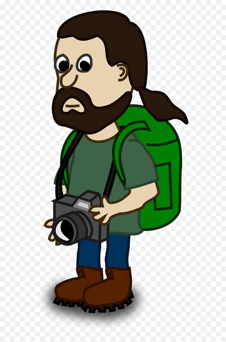 Free Vector Graphic - Male Cartoon With Ponytail Png,Traveler Png