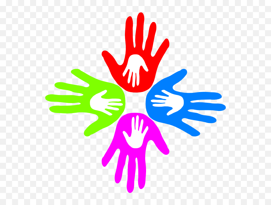 4 Colored Hands Logo Clipart - Hand Colour Clipart Png,Hands Logo