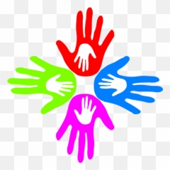 4 Colored Hands Logo Clipart - Colour Png