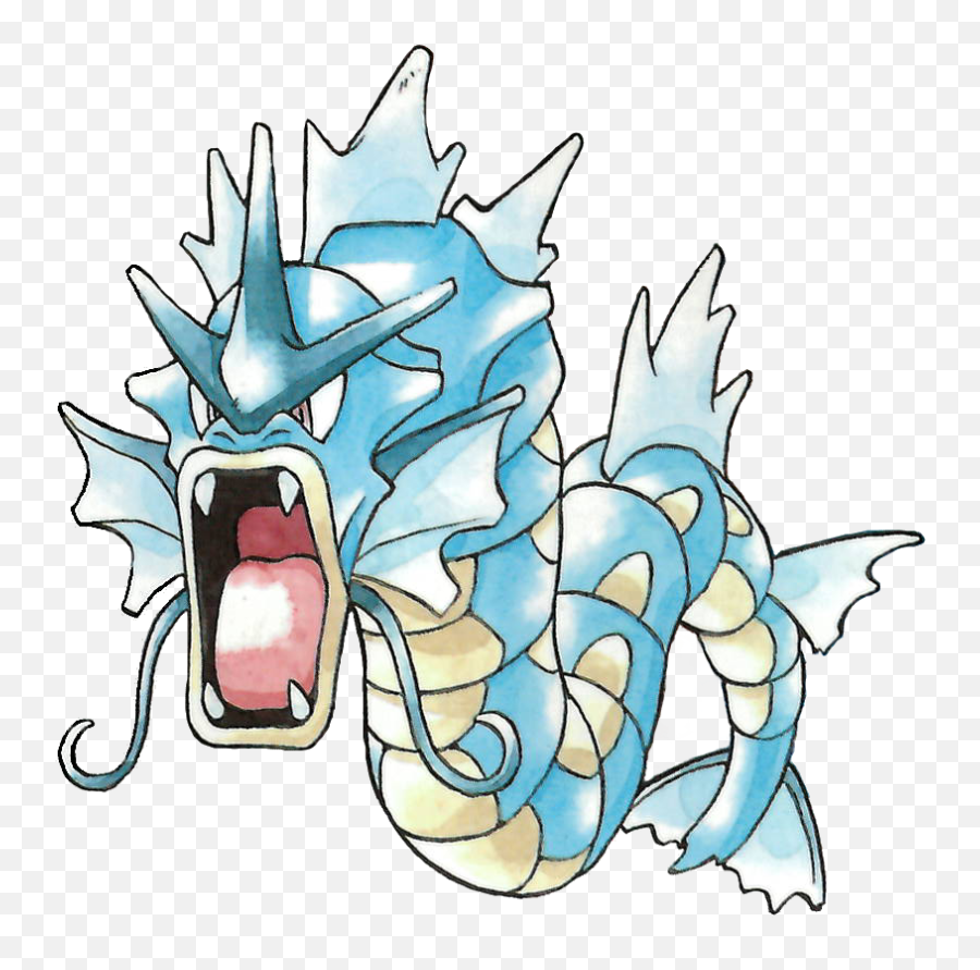 Gyarados Pokemon Red And Blue - Gyarados Original Art Png,Gyarados Png