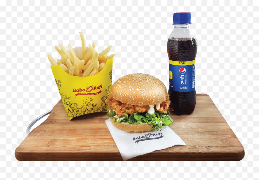 Crispy Burger Meal - Crisfy Burger Png,Burger And Fries Png