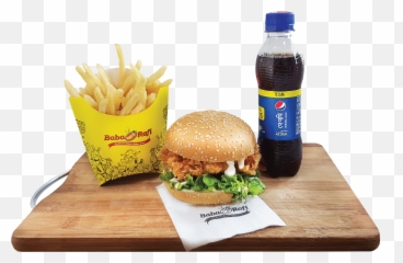 Crispy Burger Meal - Crisfy Burger Png,Burger And Fries Png
