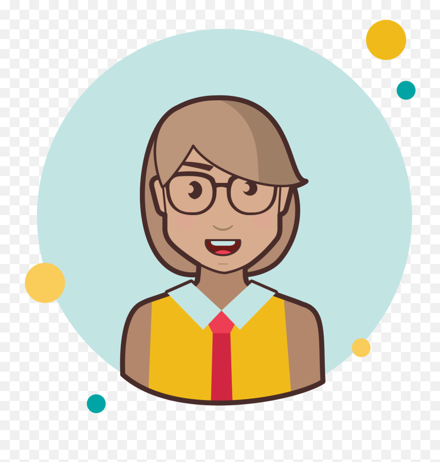 Download Short Hair Business Lady With Glasses Icon - Woman With Glasses Cartoon Png,Cartoon Glasses Transparent