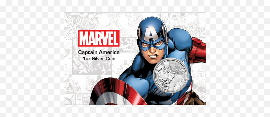 2019 1 Oz Tuvalu Marvel Series Captain - Captain America Clipart Transparent Png,Captain America Comic Png