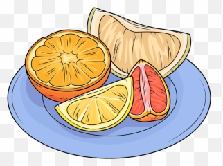 Citrus Fruits - Fruits On A Plate Clipart Png,Citrus Png