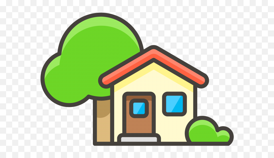 House With Garden Emoji Icon - House Tree Icon Png Clipart House Icon Clipart Transparent Background,House Icon Transparent