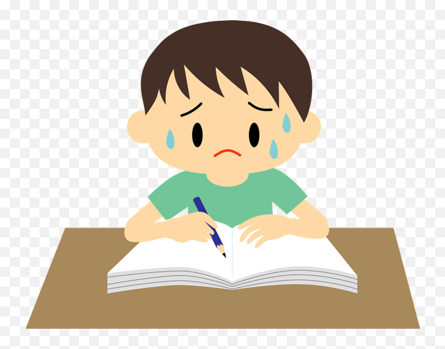 Boy Is Doing Homework Clipart - Boy Doing Homework Png,Homework Transparent