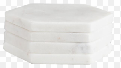 White Marble Hexagon Coasters Set Of 4 - Mattress png