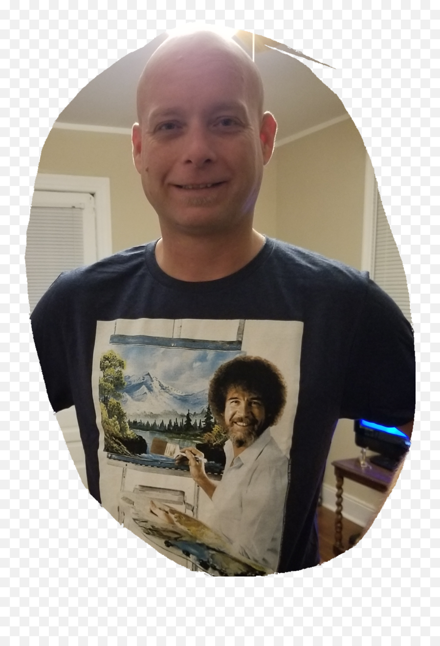 Put His Face In Place Of Bob Ross - Crew Neck Png,Bob Ross Transparent Background