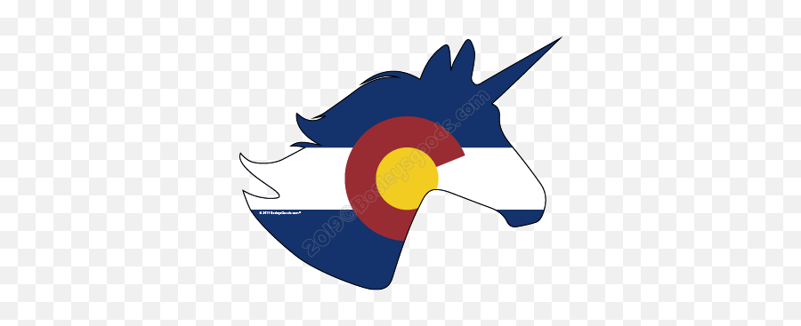 I Love My Colorado Unicorn Sticker Png Flag