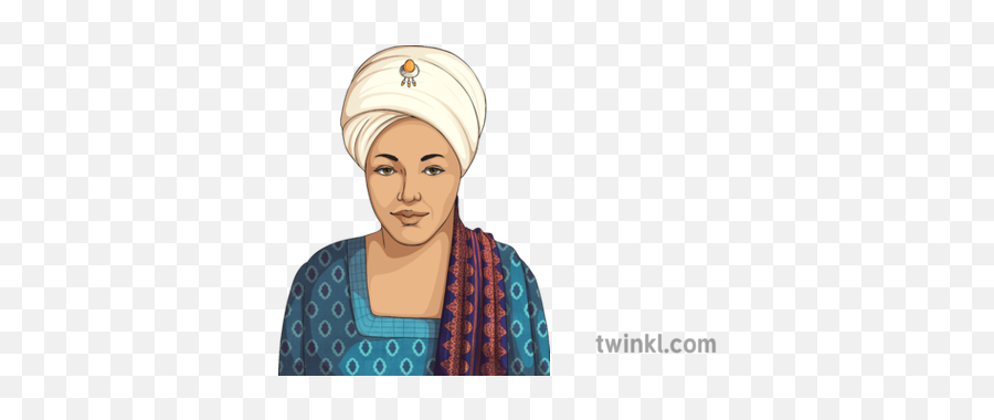 Sikh Woman With Turban Illustration - Twinkl Girl Png,Turban Png