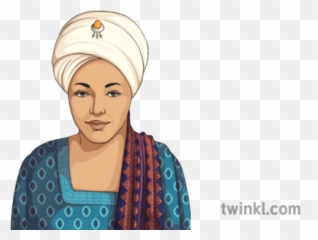 Sikh Woman With Turban Illustration - Twinkl Girl Png,Turban Png