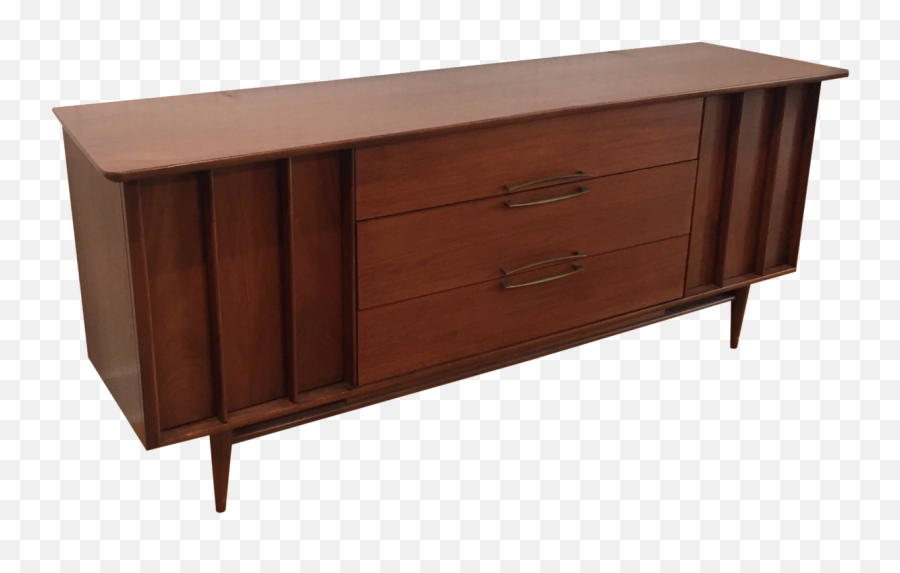 Vintage Mid Century Modern Kent Coffey Eloquence Walnut Dresser U0026 Mirror - Mid Century Modern Furniture Transparent Png,Dresser Icon