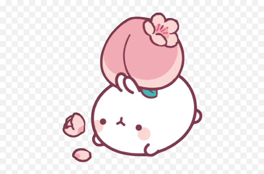 Sticker Maker - Molang U0026 Piupiu Molang Peach Png,Molang Png