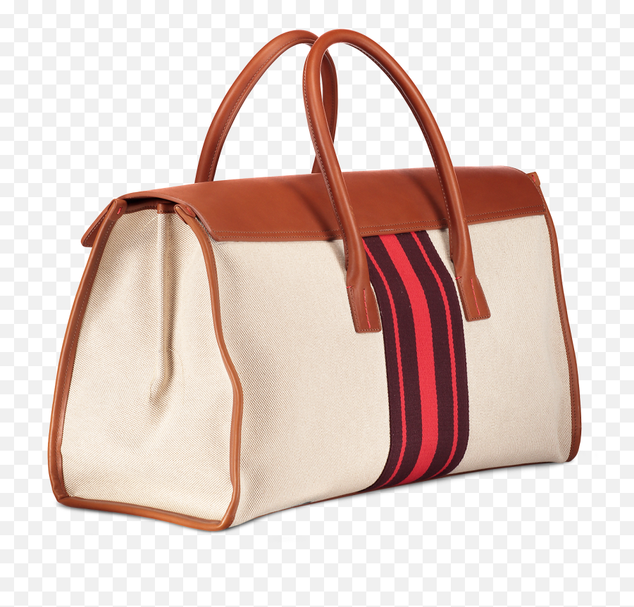 Download Canvas Overnight Bag With Red Stripe - Birkin Bag Tote Bag Png,Red Stripe Png