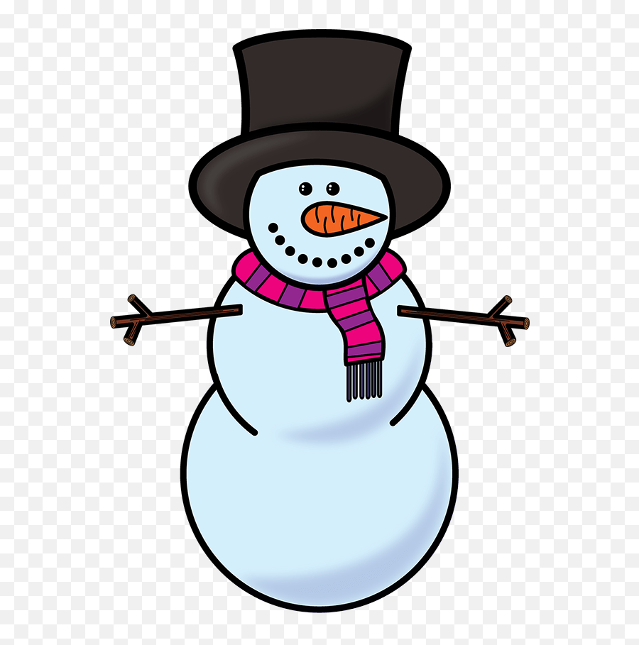 Snowmen Clipart Thank You - Winter Clipart Black And White Png,Snowman Clipart Png