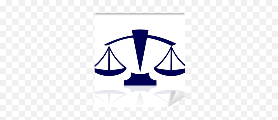 Wall Mural Justice Scales - Vector Blue Icon Pixersus Balance Law Png,Scales Of Justice Icon Png